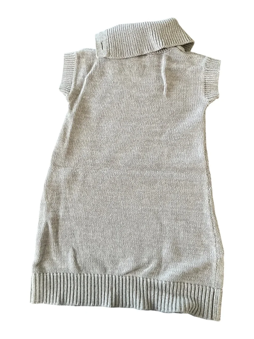 Old Navy Girls Gray White Knit Sweater Dress Bow Size 5T